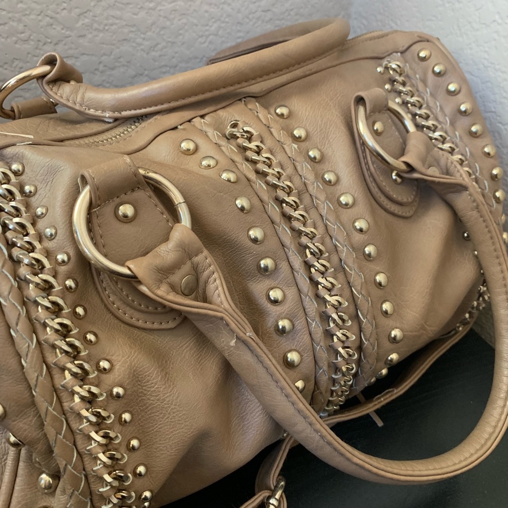 Brown and Gold Studded Purse by MMS - Picture 5 of 6
